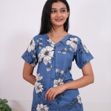 Vivid blue cotton lounge sleep wear