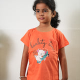 Orange knitted cotton night suit