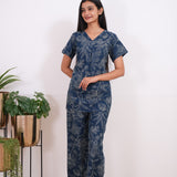 Midnight blue cotton lounge sleep wear