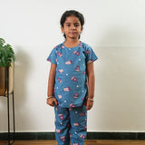 Heart knitted cotton night suit