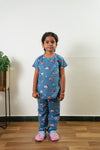 Heart knitted cotton night suit