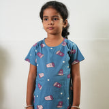 Heart knitted cotton night suit