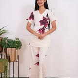 Off white cotton lounge sleep wear