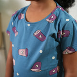 Heart knitted cotton night suit