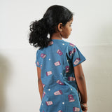 Heart knitted cotton night suit