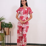 Dark maroon cotton lounge sleep wear