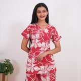 Dark maroon cotton lounge sleep wear