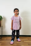 Baby pink knitted cotton night suit