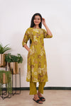 Olive green bloom viscose co-ords set