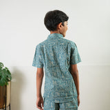 Blue geometric cotton co-ords set