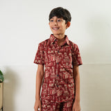 Red elephant cotton co-ords set