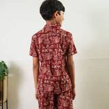 Red elephant cotton co-ords set