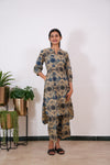 Indigo tie and dye cotton co-ords set