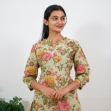 Pista green roses cotton co-ords set