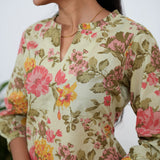 Pista green roses cotton co-ords set