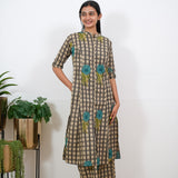Blue roses checkered cotton co-ords set
