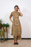 Beige geometric cotton co-ords set