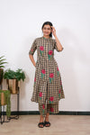 Red roses checkered cotton co-ords set