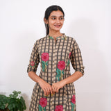 Red roses checkered cotton co-ords set