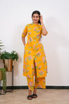 Mustard tulips mandarin cotton co-ords set