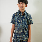 Indigo elephant cotton co-ords set