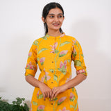 Mustard tulips mandarin cotton co-ords set