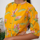 Mustard tulips mandarin cotton co-ords set
