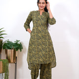 Khaki cotton co-ords set