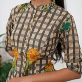 Mustard roses checkered cotton co-ords set
