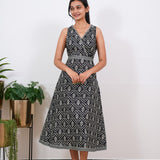 Radhi cotton waist dress - Onyx