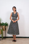 Radhi cotton waist dress - Onyx