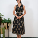 Radhi cotton waist dress - Dark black