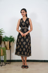 Radhi cotton waist dress - Dark black