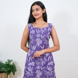 Lavender cotton tunic(attached sleeves)