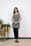 Sea green cotton tunic(attached sleeves)