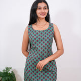 Sea green cotton tunic(attached sleeves)