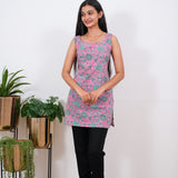 Flamingo cotton tunic(attached sleeves)