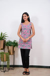 Flamingo cotton tunic(attached sleeves)
