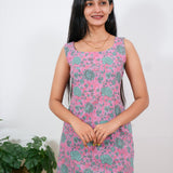 Flamingo cotton tunic(attached sleeves)