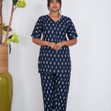 Royal blue cotton lounge sleep wear