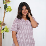 Lilac geometric cotton lounge sleep wear