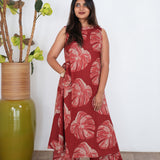 Rust orange maple cotton co-ords set(attached sleeves)