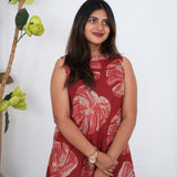 Rust orange maple cotton co-ords set(attached sleeves)