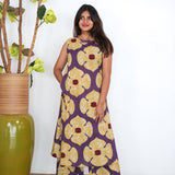 Aubergine cotton co-ords set(attached sleeves)