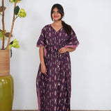 Purple geometric pure cotton kaftan