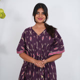 Purple geometric pure cotton kaftan