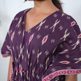Purple geometric pure cotton kaftan