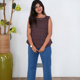Ritu cotton tunic(attached sleeves)-Wine