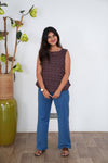 Ritu cotton tunic(attached sleeves)-Wine