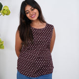 Ritu cotton tunic(attached sleeves)-Wine